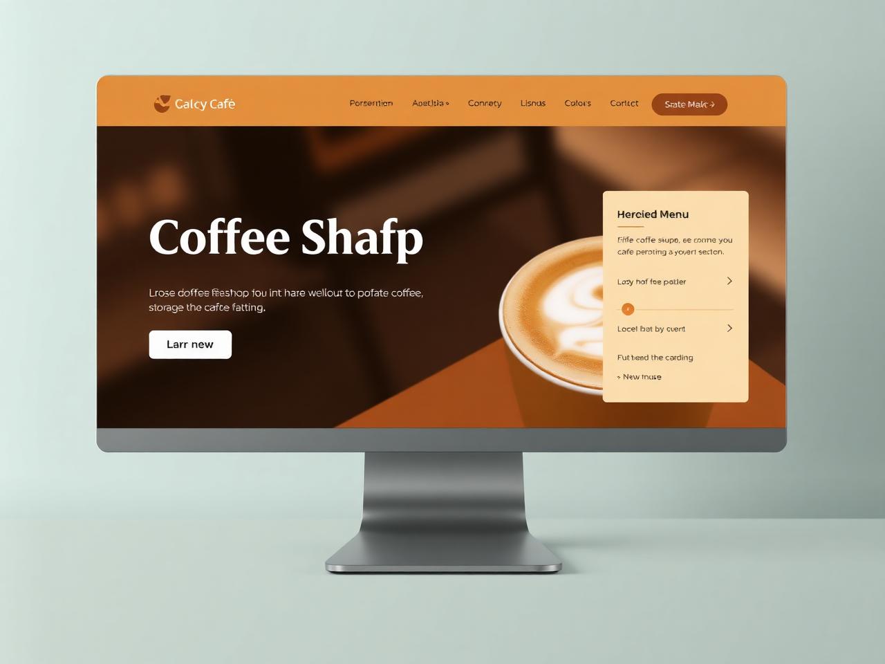 Café & Coffee website homepage design example — Third Street Coffee